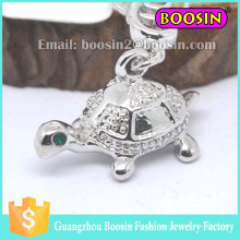 Silver Ocean Sealife Jewelry Crystal Turtle Pendant Charm